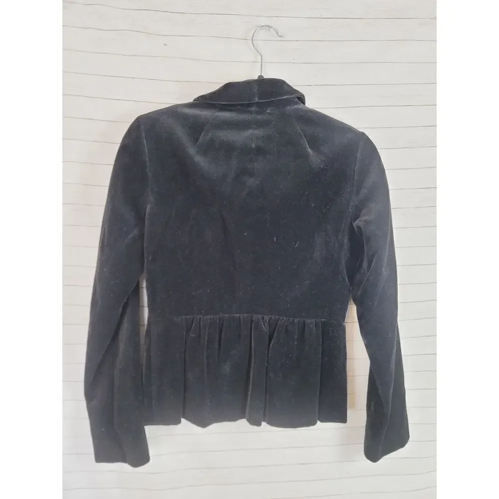 J.CREW CRUSHED VELVET BLACK BLAZER, SZ 0